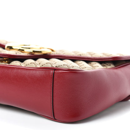 Gucci Monogram Azalea Calfskin Matelasse Diagonal Medium GG Marmont Shoulder Bag Beige Ebony New Cherry Red 9 of 10