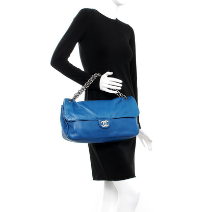 Chanel Lambskin Soft and Chain Large Flap Blue 2 of 9