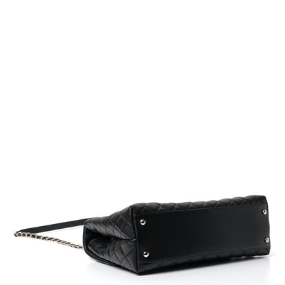 Chanel Caviar Quilted Medium Coco Handle Flap Black 3 of 6