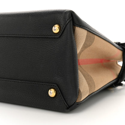 Burberry Derby Calfskin House Check Baby Banner Tote Black 9 of 16
