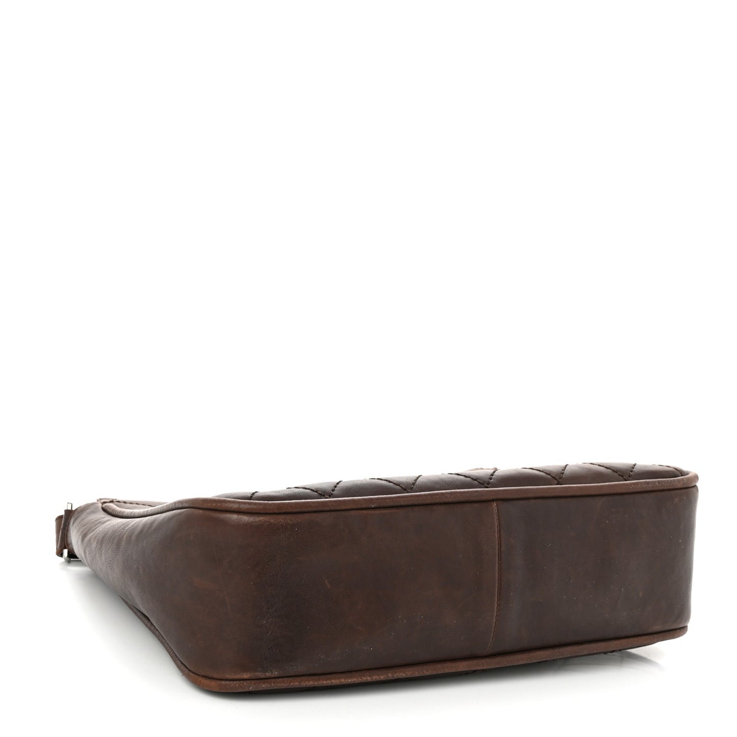 Calfskin Quilted CC Shoulder Bag Dark Brown
