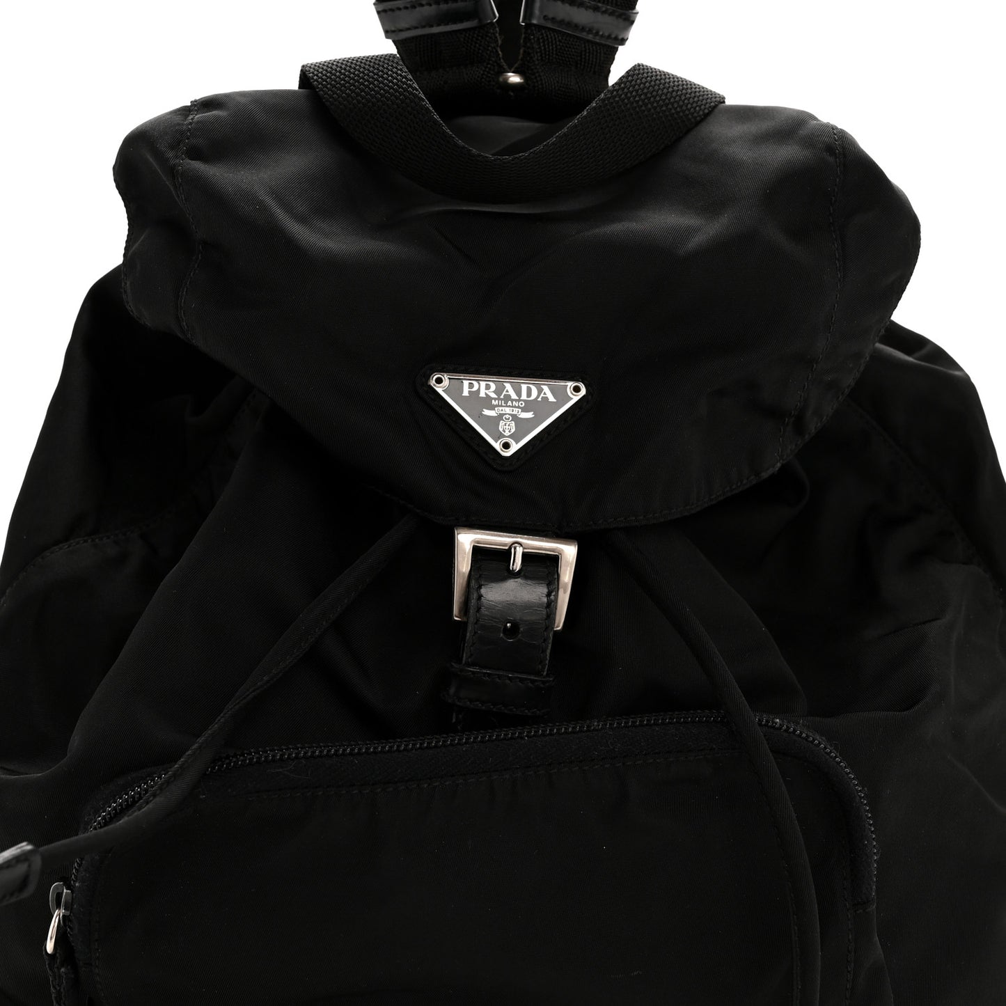 Nylon Vela Single Buckle Backpack  Black