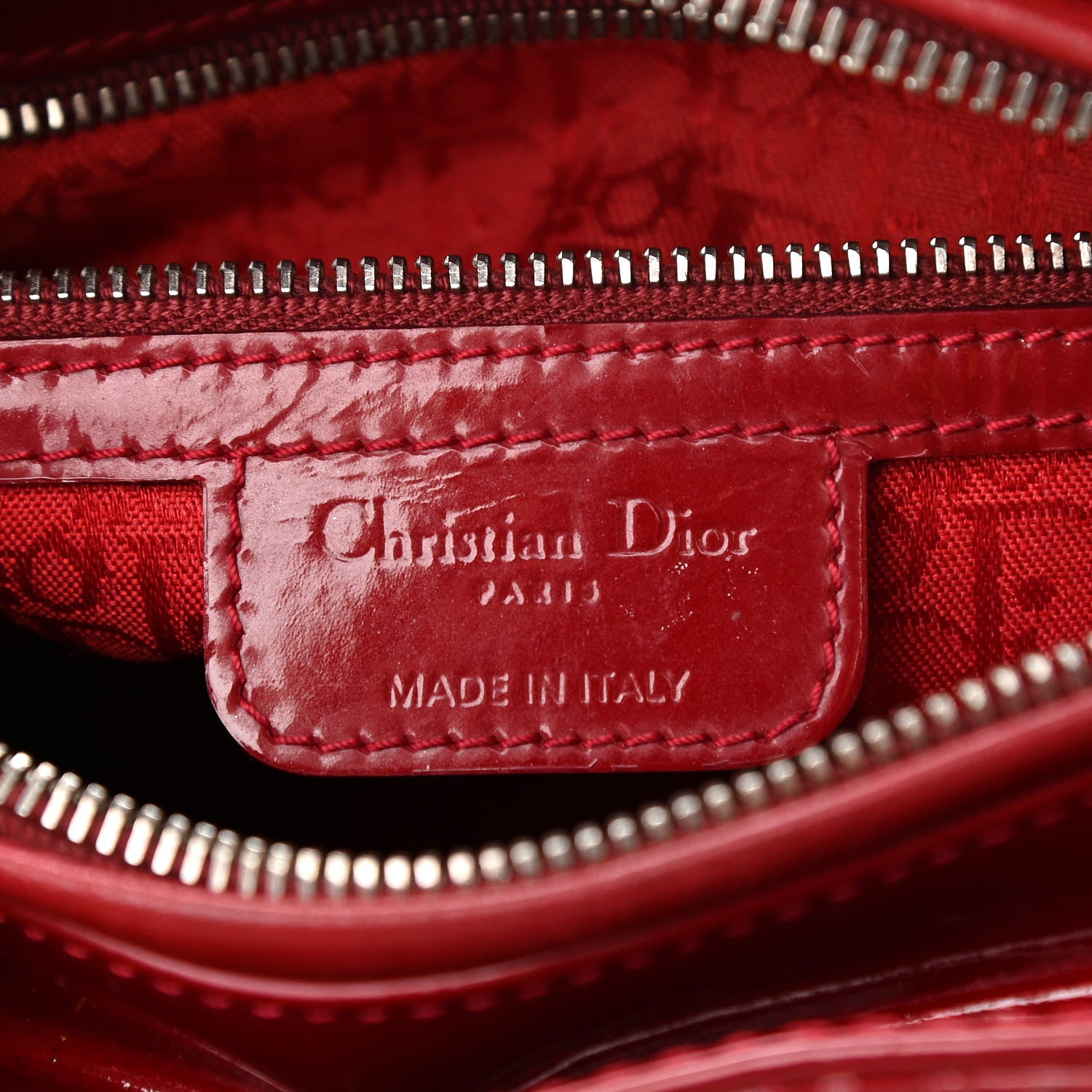 Christian Dior Patent Cannage Medium Lady Dior Red 6 of 11