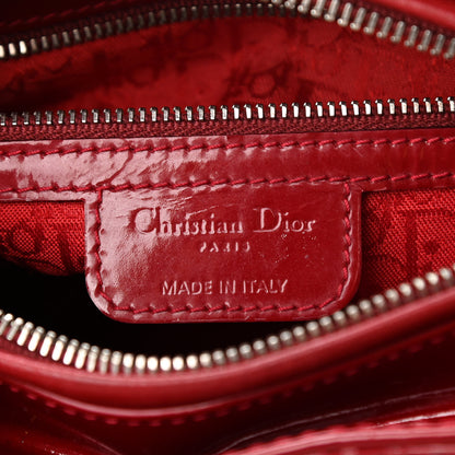 Christian Dior Patent Cannage Medium Lady Dior Red 6 of 11