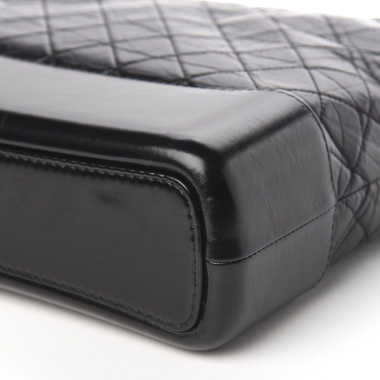 Aged Calfskin Quilted Large Gabrielle Hobo Black