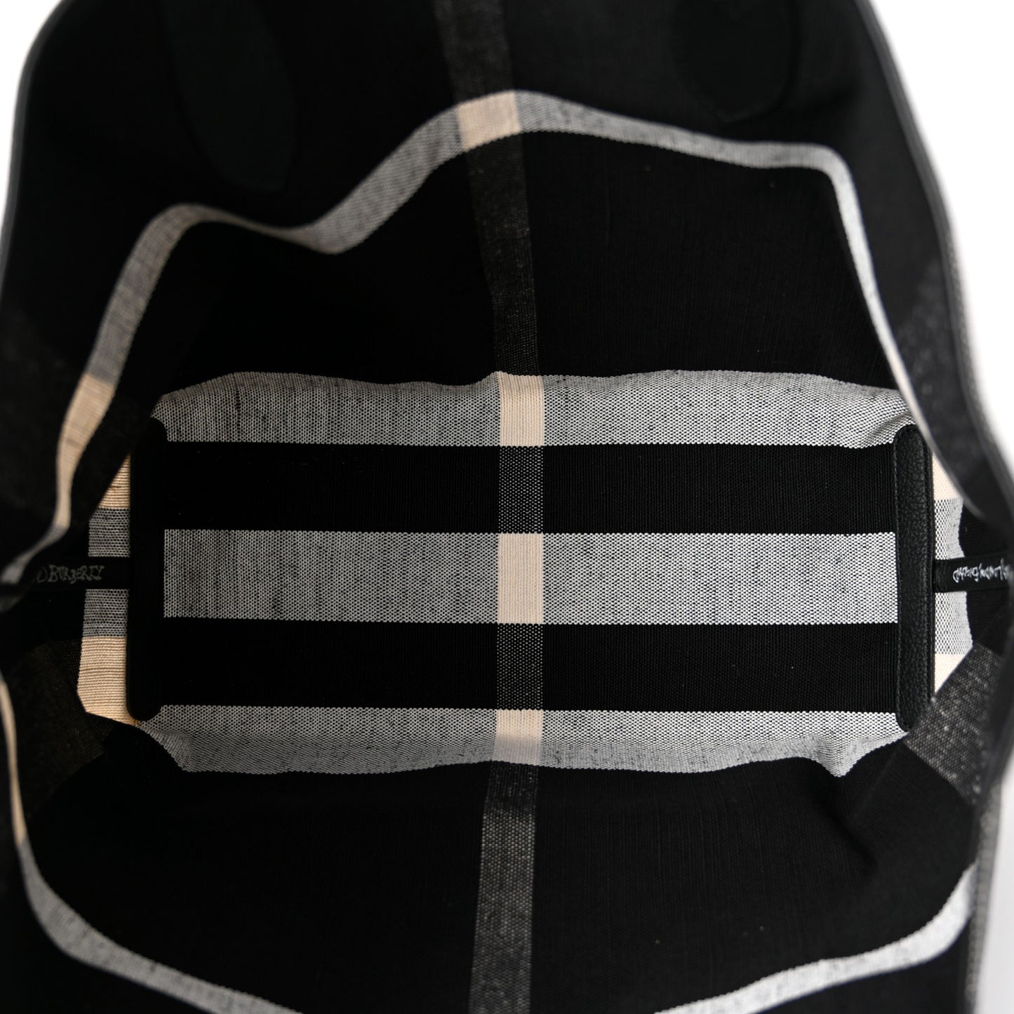 Coated Canvas Mega Check Medium Doodle Tote Black White