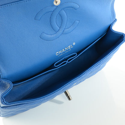 Chanel Caviar Quilted Medium Double Flap Blue 8 of 13