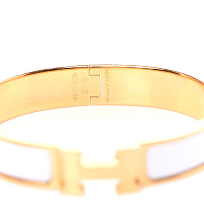 Hermes Enamel Narrow Clic Clac H Bracelet GM White 4 of 5