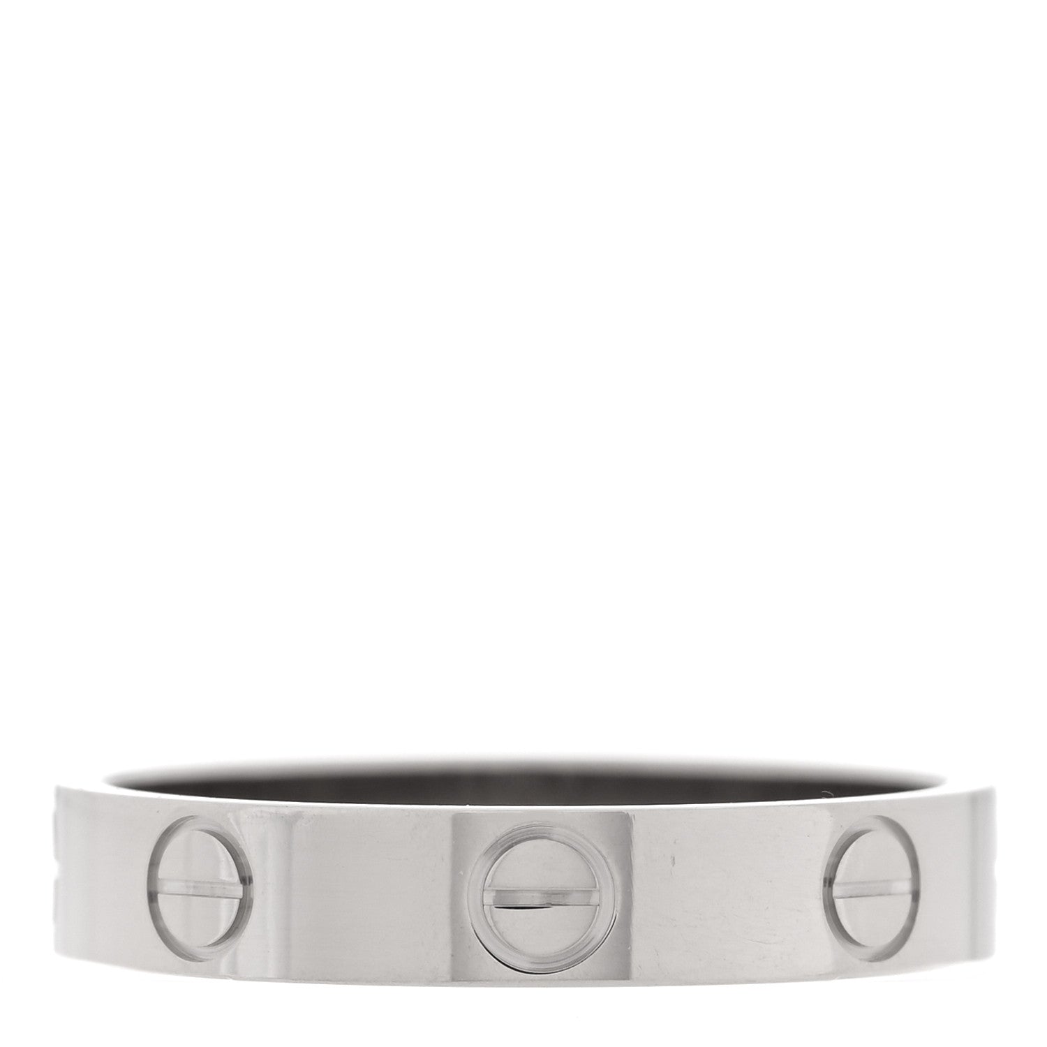 Cartier 18K White Gold 3.5mm LOVE Wedding Band Ring 53 6.5 3 of 5