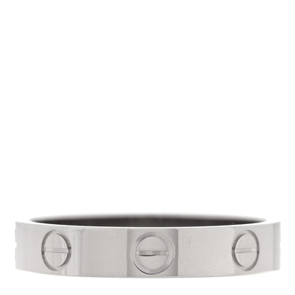 Cartier 18K White Gold 3.5mm LOVE Wedding Band Ring 53 6.5 3 of 5