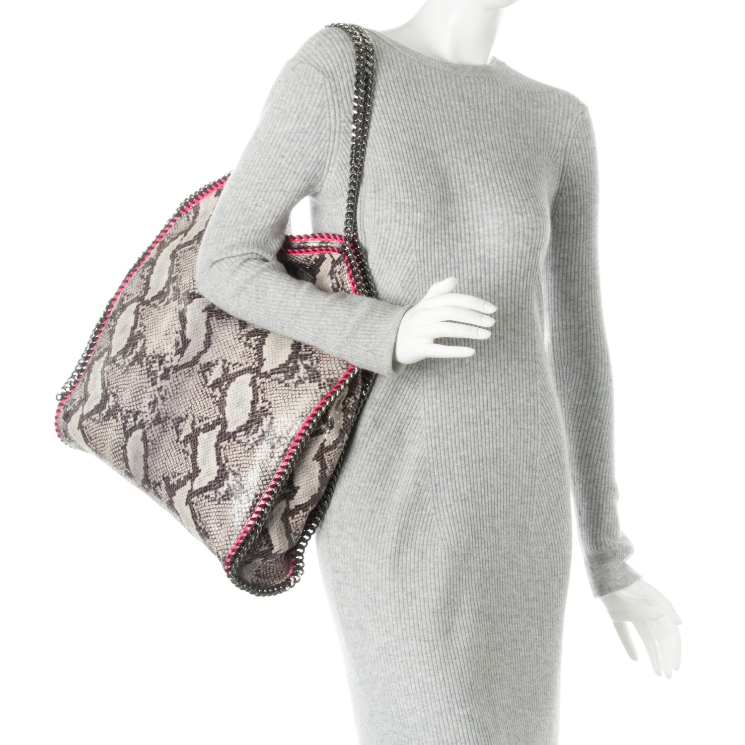 Stella McCartney Eco Python Big Falabella Tote Grey 2 of 10