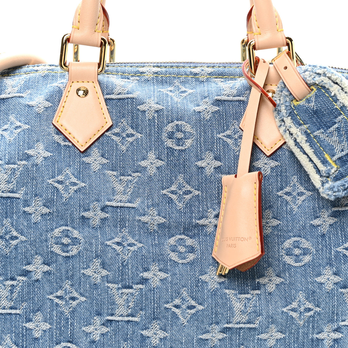Monogram Denim Speedy Soft 30 Blue