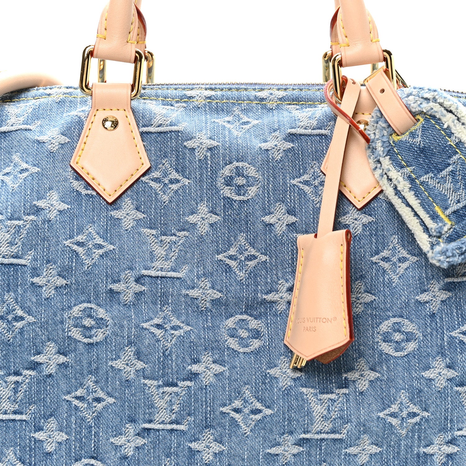 Louis Vuitton Monogram Denim Speedy Soft 30 Blue 6 of 9