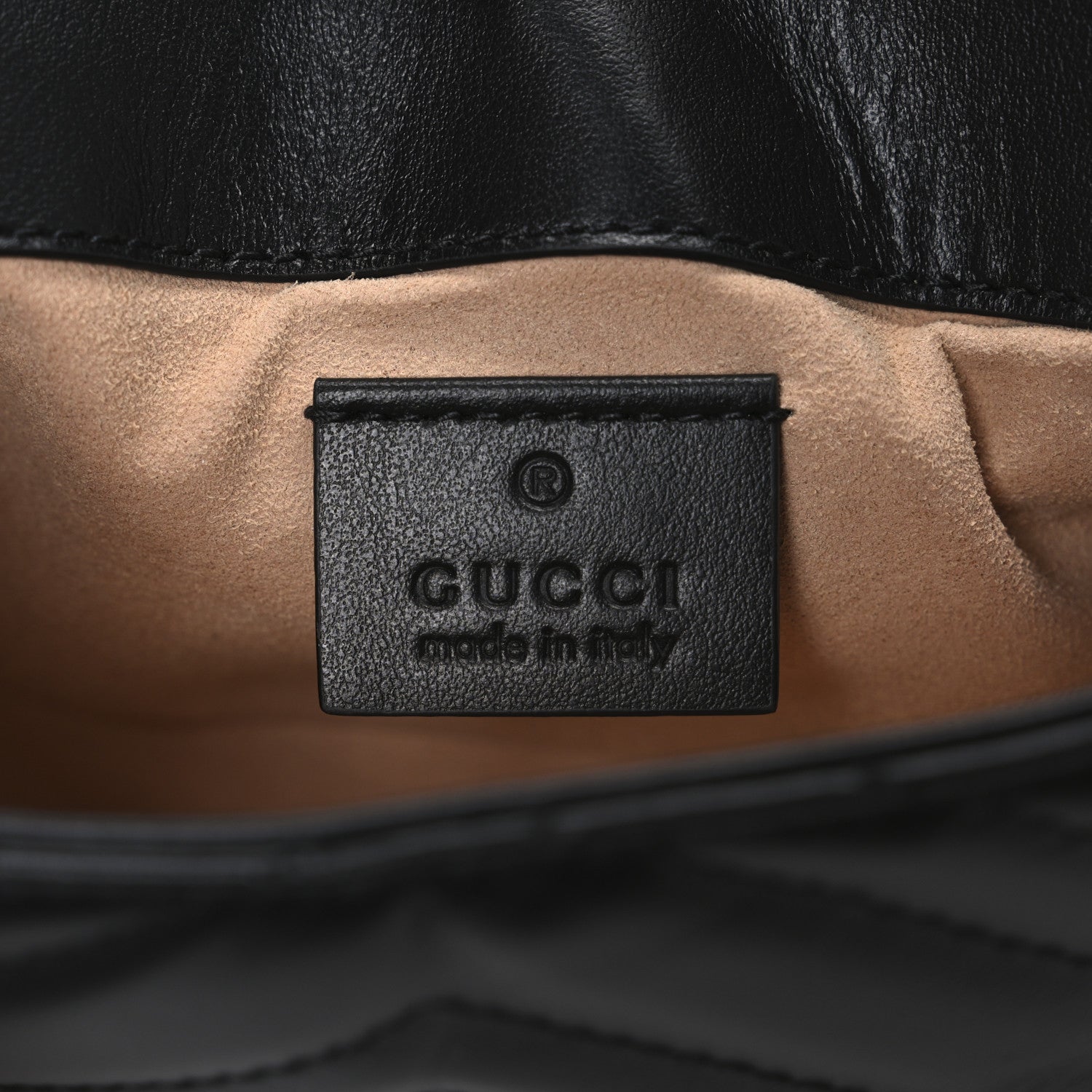 Gucci Calfskin Matelasse Super Mini GG Marmont Shoulder Bag Black 6 of 11