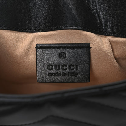 Gucci Calfskin Matelasse Super Mini GG Marmont Shoulder Bag Black 6 of 11
