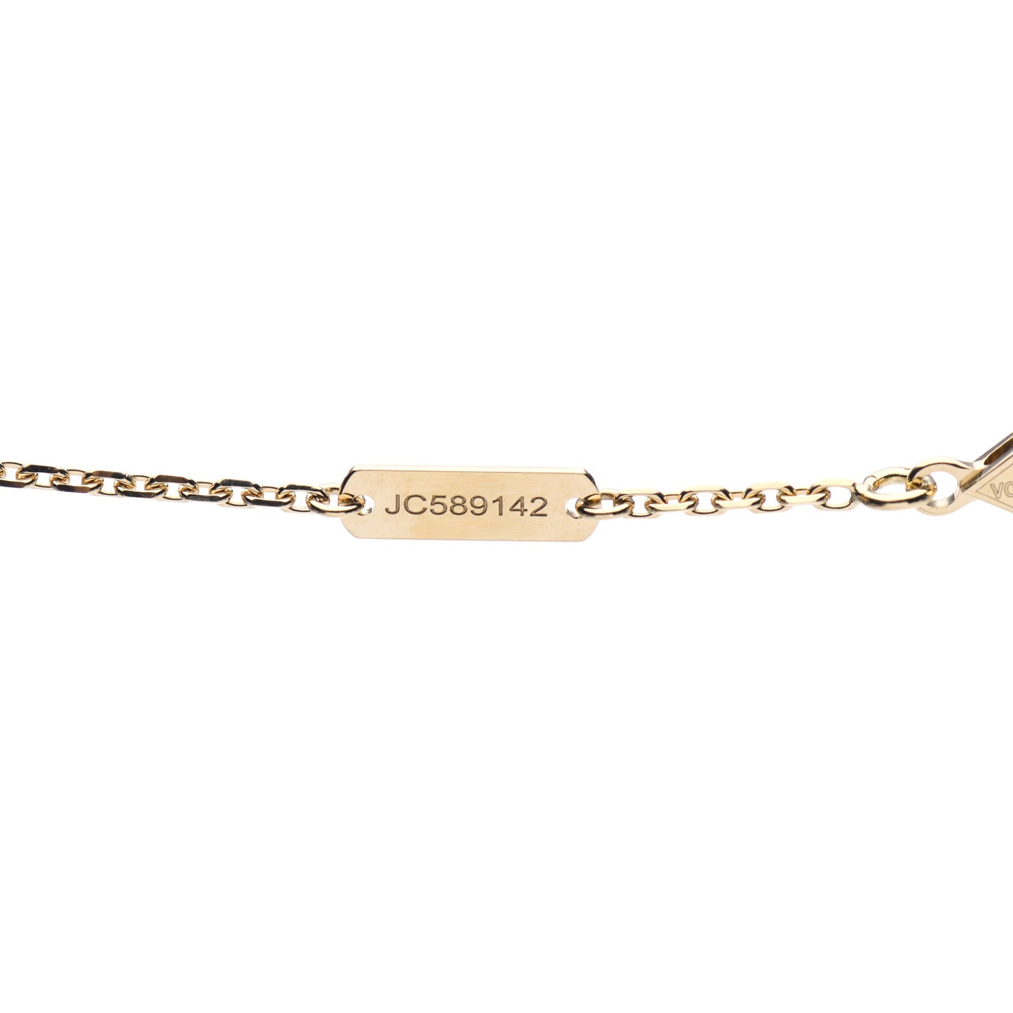 18K Yellow Gold Guilloche Vintage Alhambra Pendant Necklace