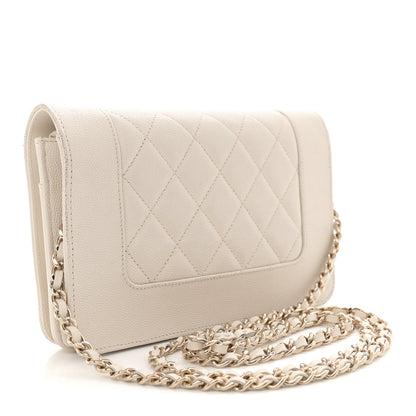 Chanel Caviar Quilted Vintage Mademoiselle Wallet On Chain WOC White 3 of 15