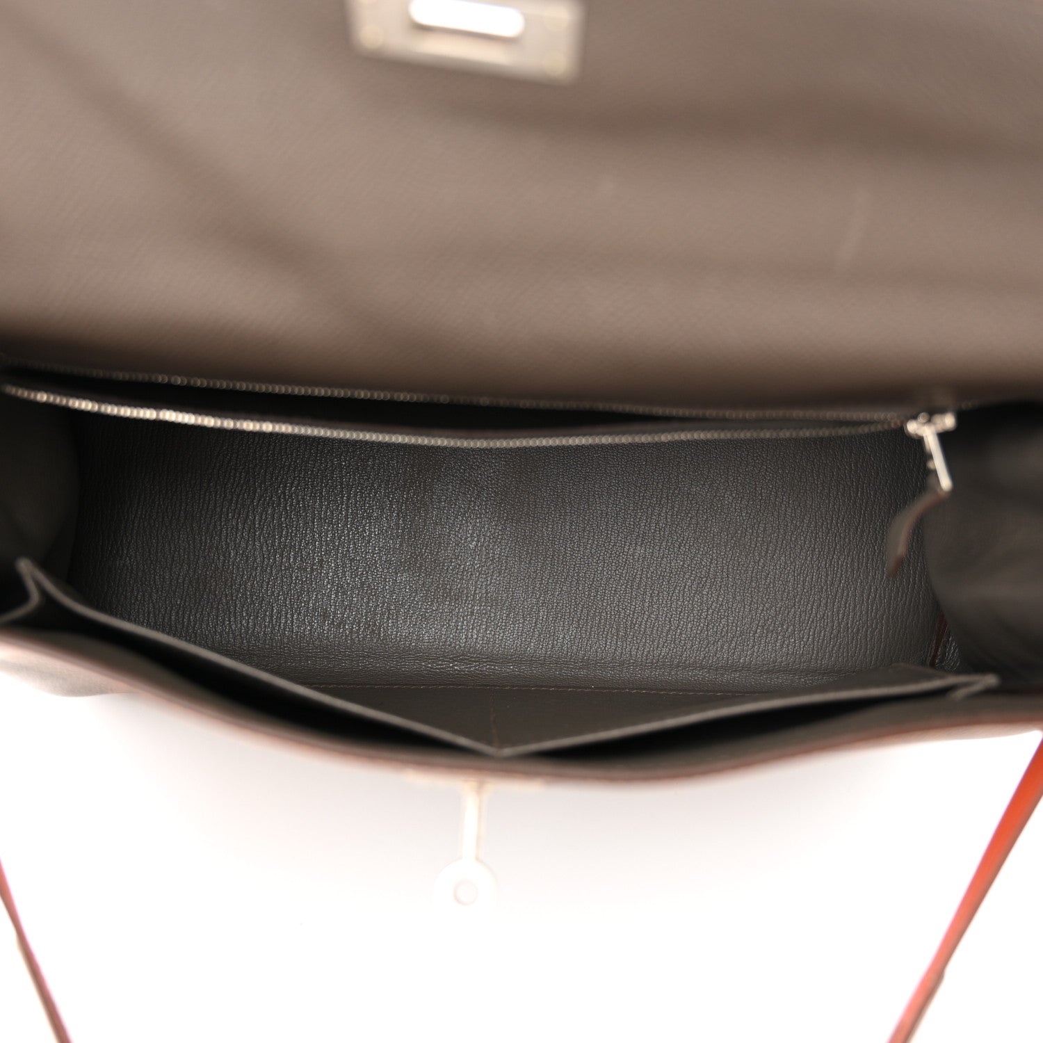 Hermes Epsom Horseshoe Kelly Retourne 32 Etain Feu 5 of 17