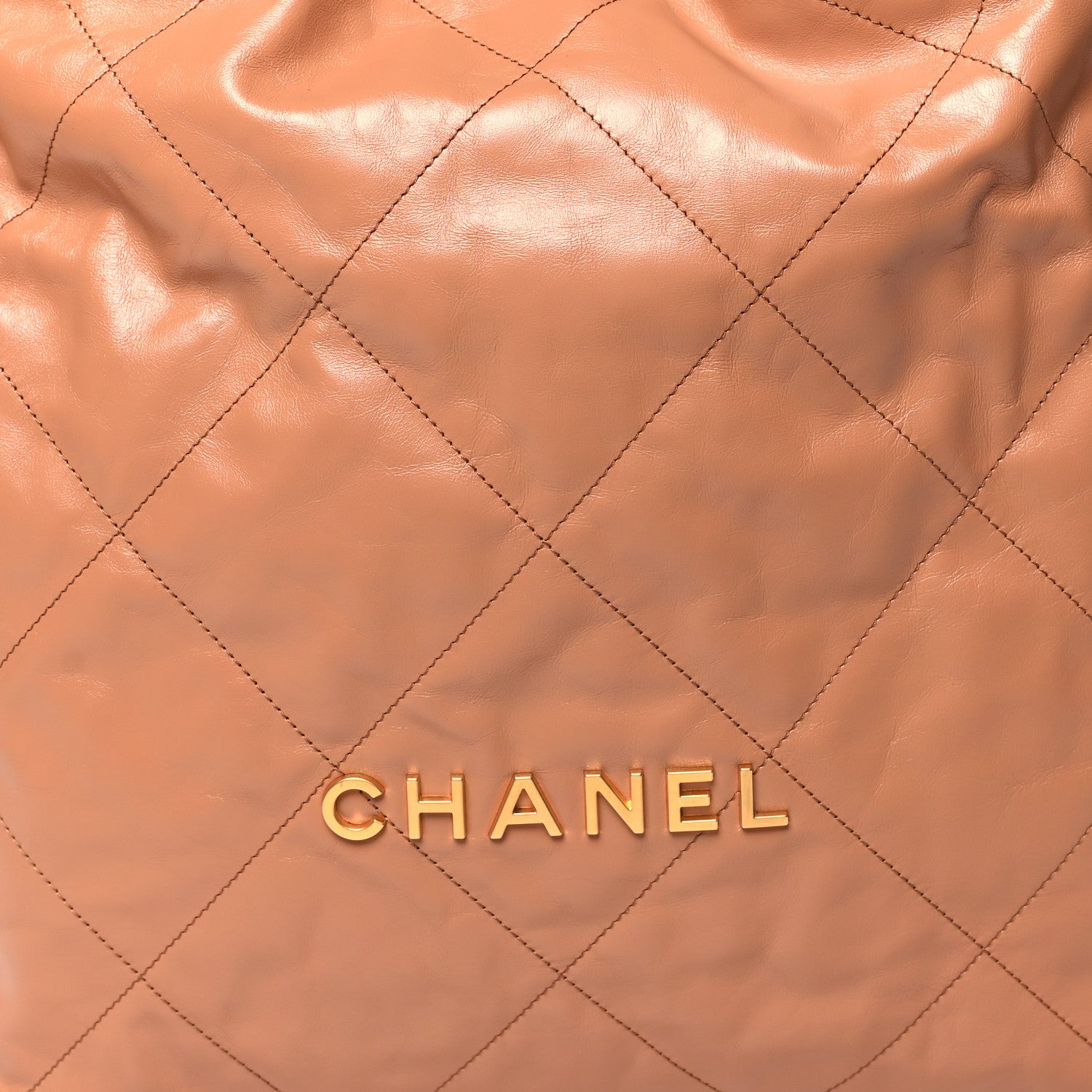 Chanel Shiny Calfskin Quilted Large Chanel 22 Brown 9 of 12