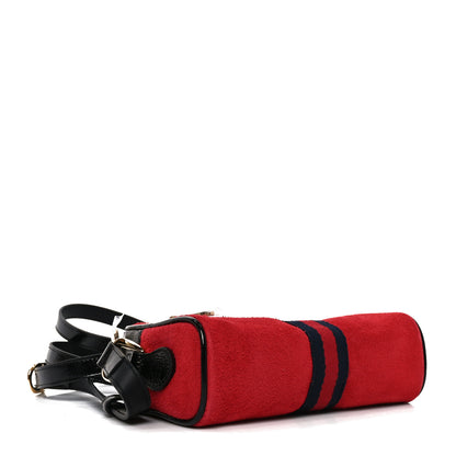 Gucci Suede Patent Web Mini Ophidia Shoulder Bag Hibiscus Red Black 4 of 11