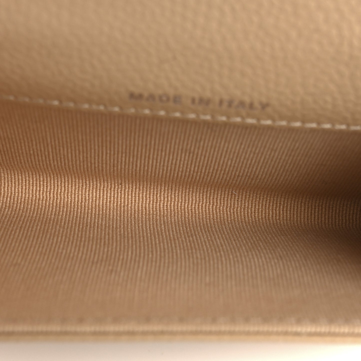 Caviar Quilted Flap Card Holder Wallet Light Beige