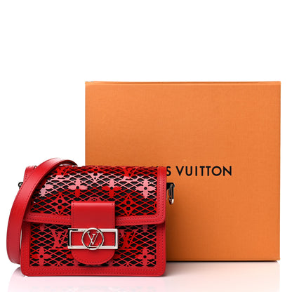 Louis Vuitton Patent Calfskin Monogram Lace Dauphine Mini Red 9 of 9