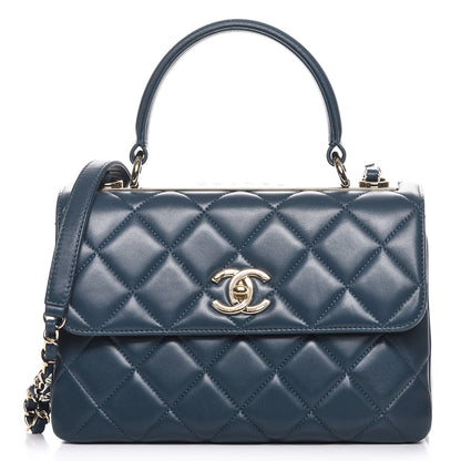 Chanel Lambskin Quilted Small Trendy CC Flap Dual Handle Bag Blue 1 of 8