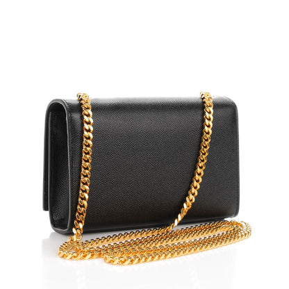 Saint Laurent Grain De Poudre Small Monogram Kate Satchel Black 3 of 6