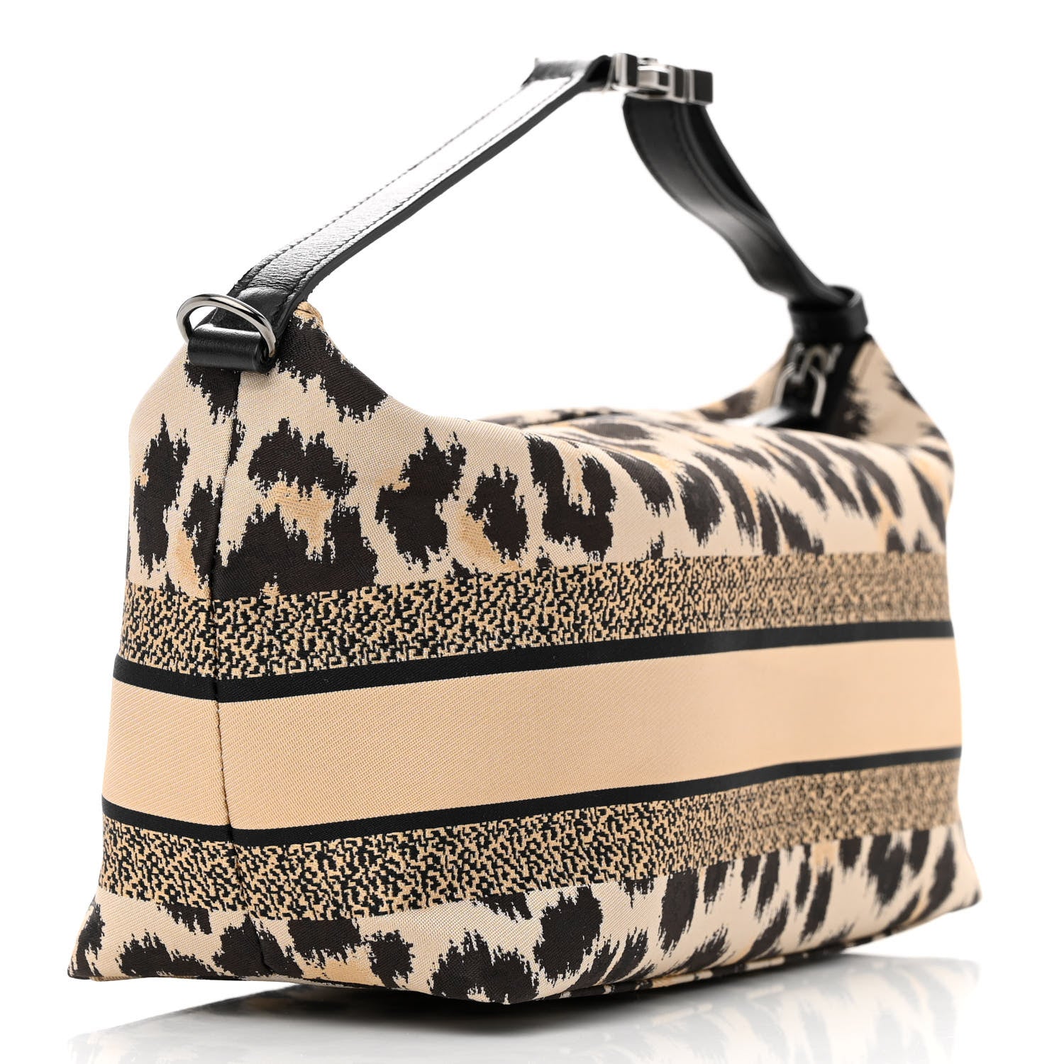 Christian Dior Canvas Mizza Embroidered Medium Leopard DiorTravel Nomad Pouch Beige 3 of 11