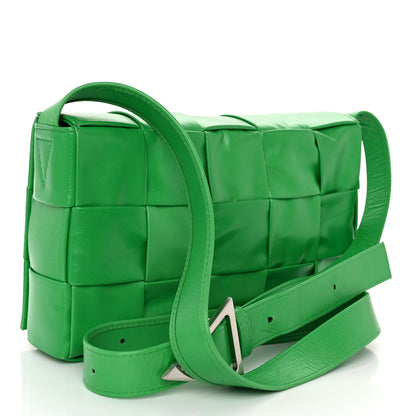 Bottega Veneta Paper Calfskin Maxi Intreccio Cassette Crossbody Bag Grass 3 of 8