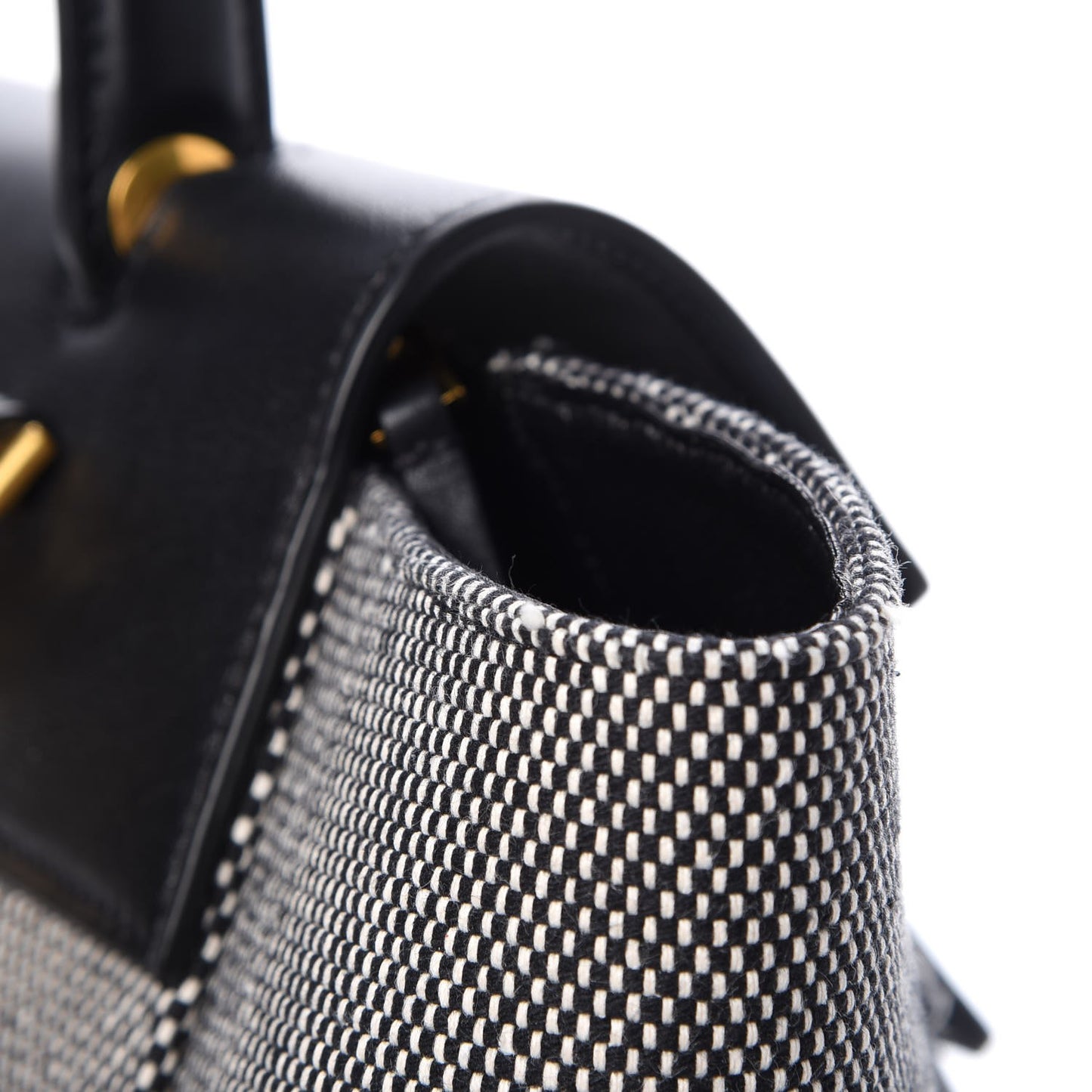 Cotton Canvas Calfskin Mini Belt Bag Black
