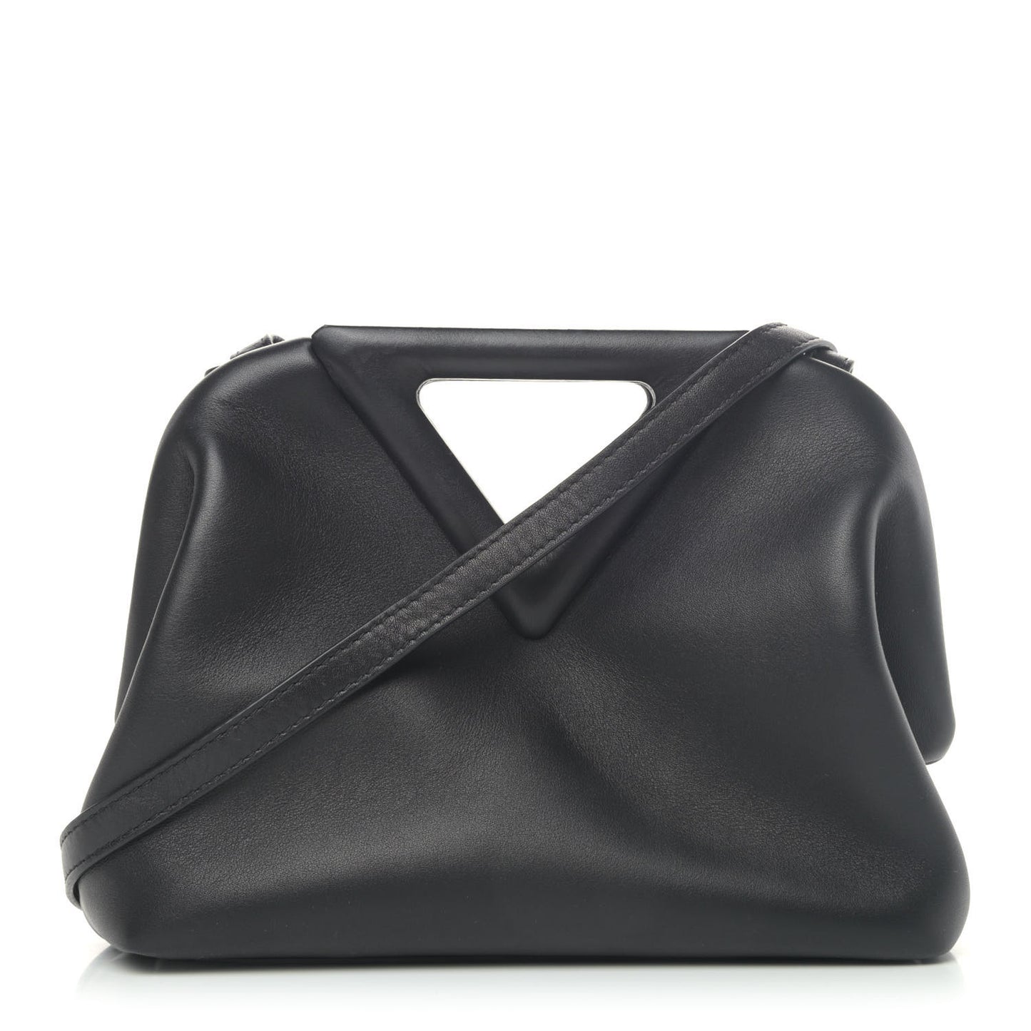 Calfskin Small The Point Triangle Bag Black