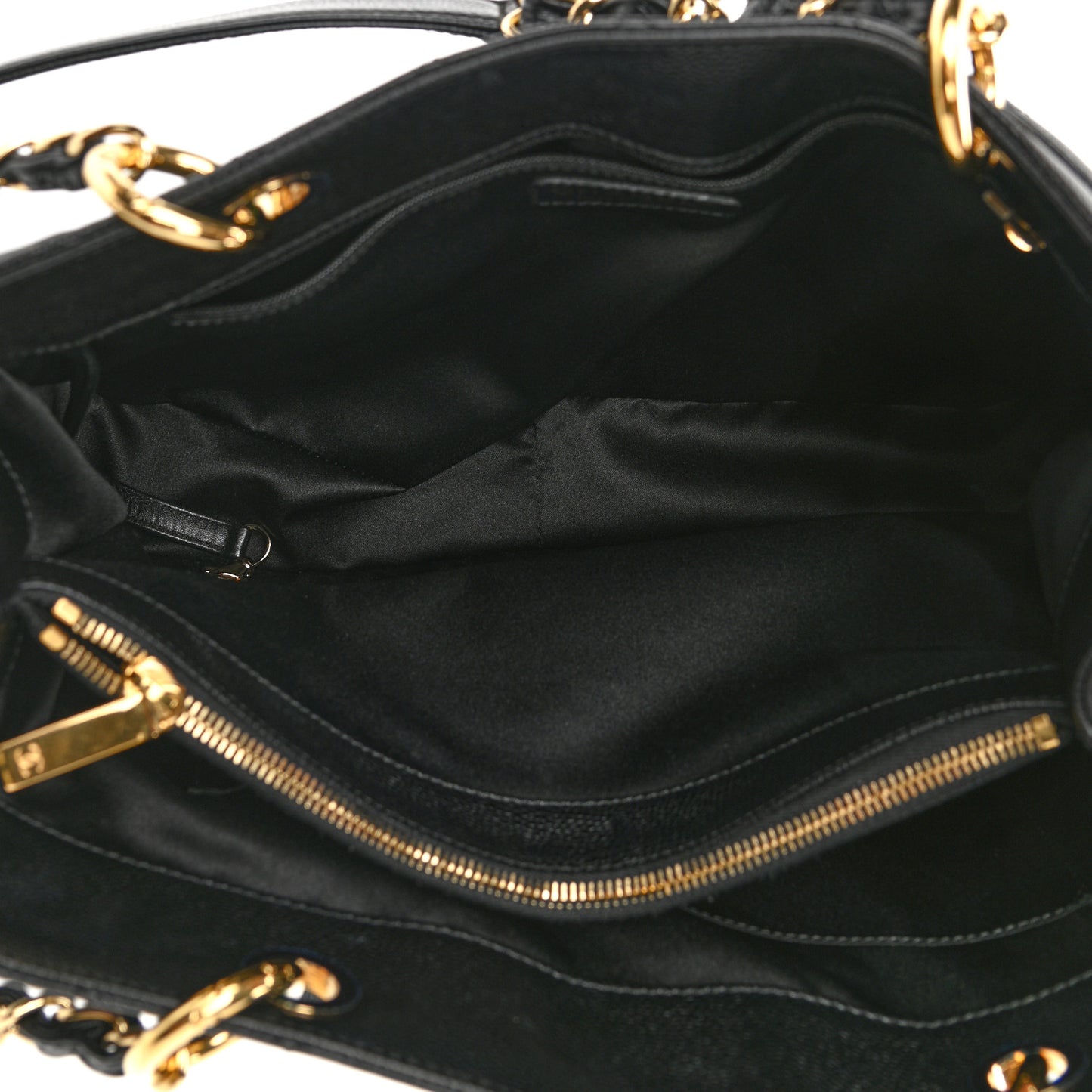 Caviar Quilted Grand Shopping Tote GST Black