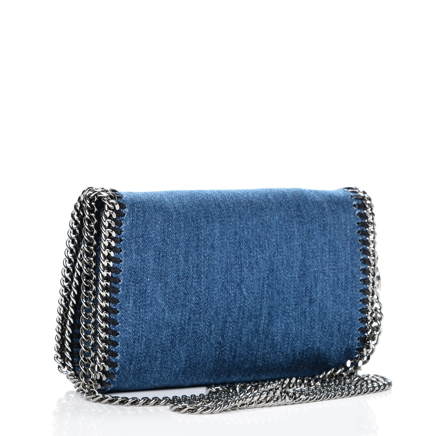 Stella McCartney Eco Denim Embroidered Falabella Crossbody Cerulean 3 of 7