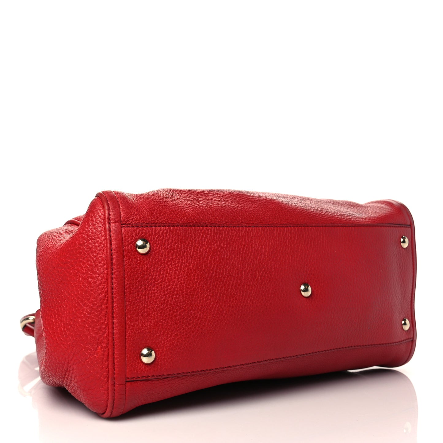 Pebbled Calfskin Medium Soho Shoulder Bag Red