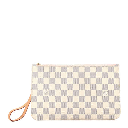 Louis Vuitton Damier Azur Neverfull MM GM Pochette Rose Ballerine 1 of 7