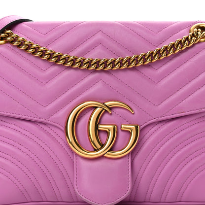 Gucci Calfskin Matelasse Medium GG Marmont Shoulder Bag Candy Mousse 8 of 16