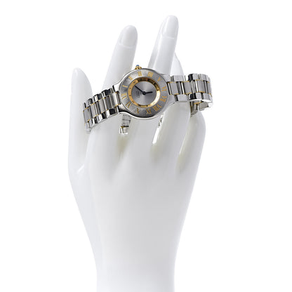Cartier Stainless Steel 18K Yellow Gold 31mm Must De 21 Quartz Watch 2 of 9
