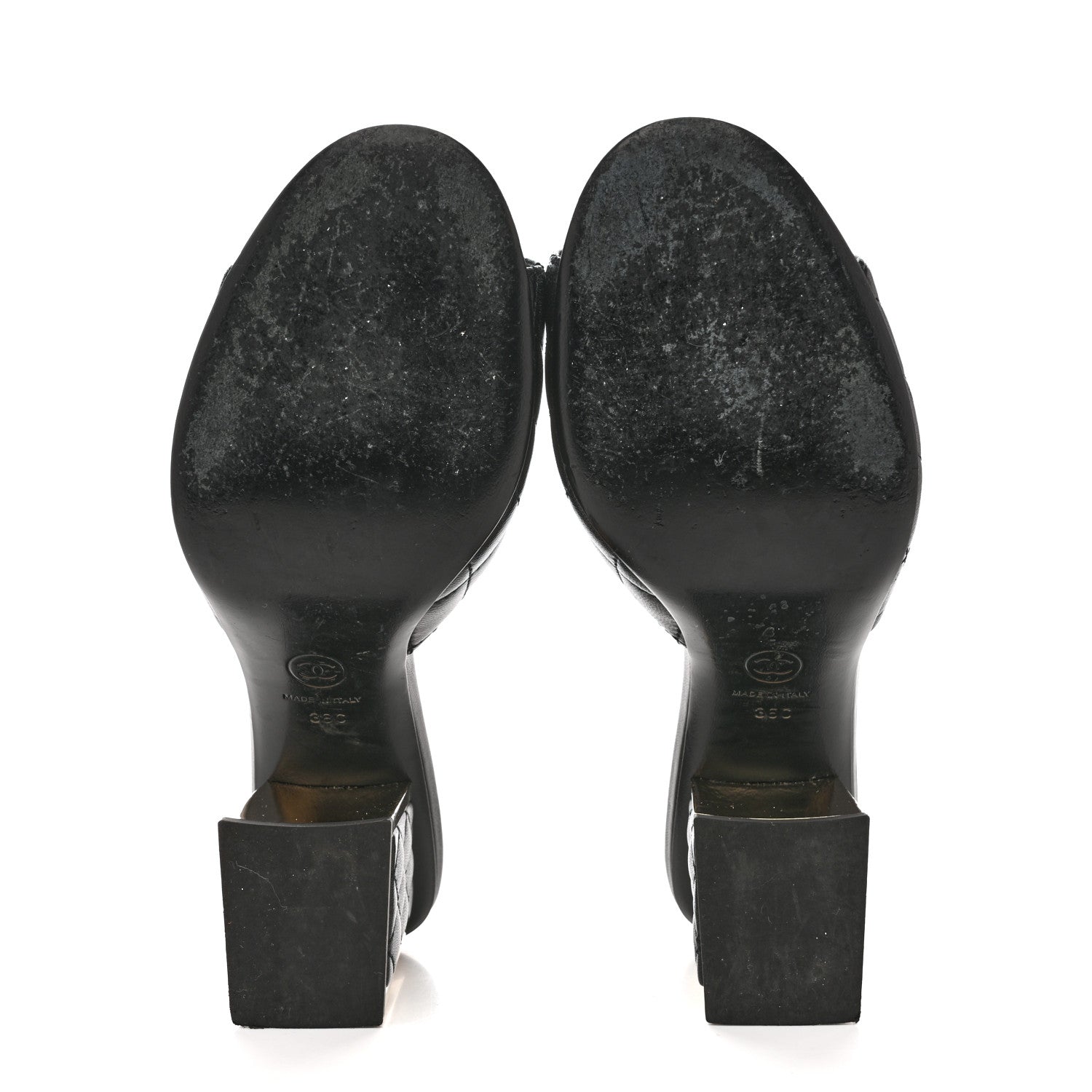Chanel Lambskin Quilted CC Mules 38 Black 6 of 9