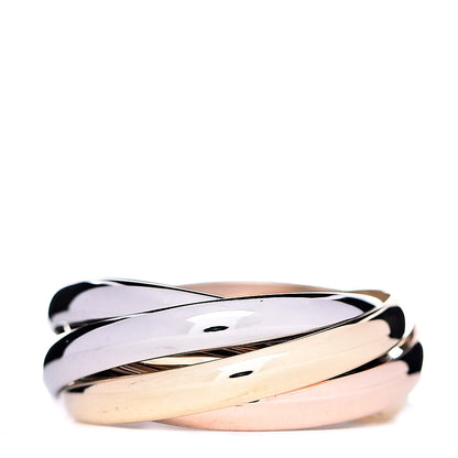 Cartier 18K Pink Yellow White Gold Five Band Les Must De Trinity Ring 50 5.25 3 of 6