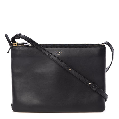Celine Lambskin Large Trio Crossbody Bag Black 1 of 14