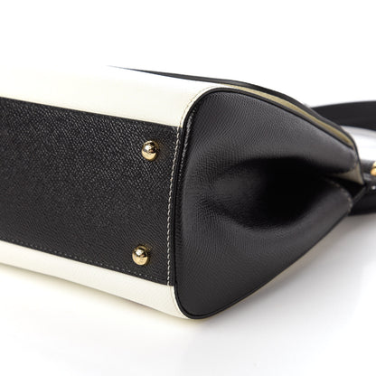 Dolce & Gabbana Dauphine Kitten Print Medium Miss Sicily Satchel White Black 7 of 11