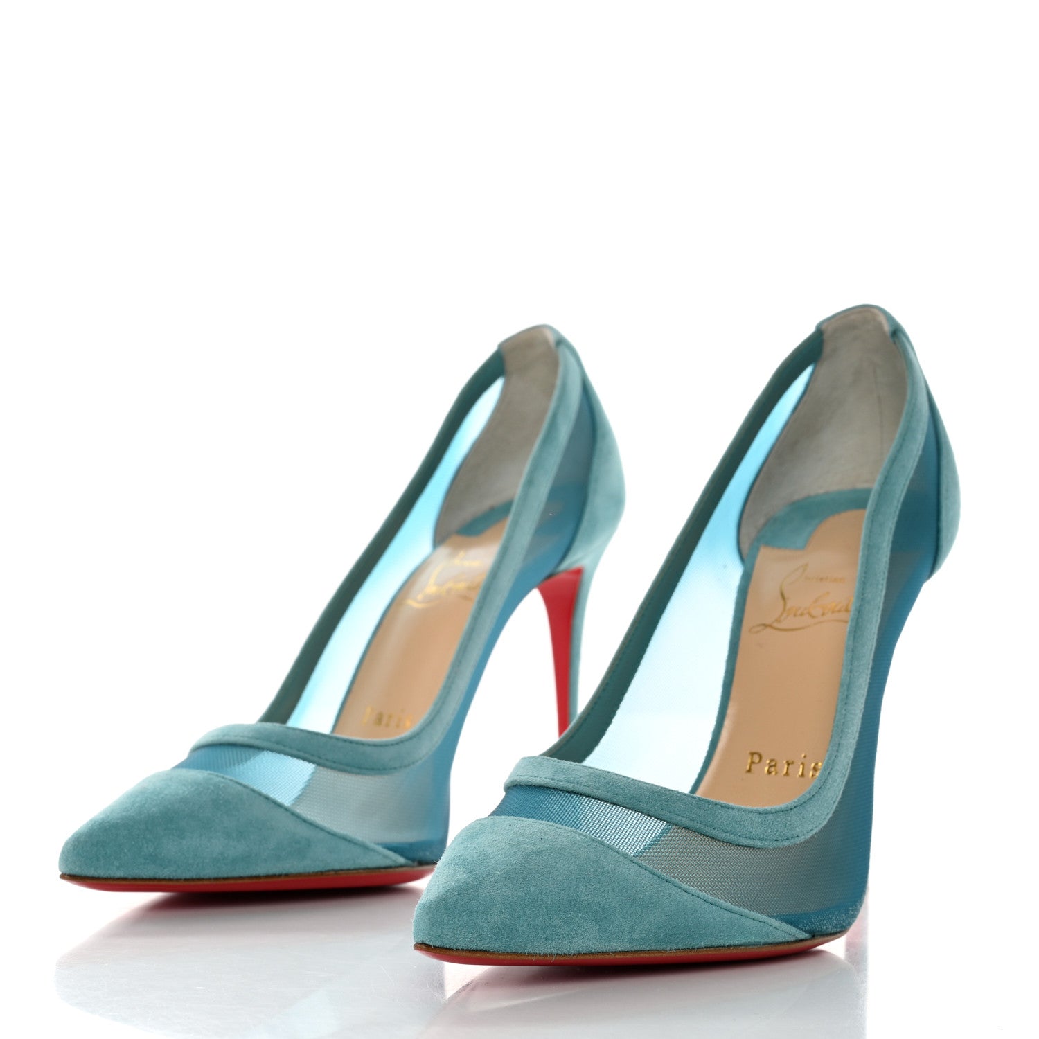 Christian Louboutin Veau Velours Rete Galativi 100 Pumps 37.5 Noumea 3 of 8