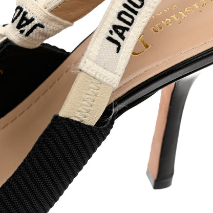 Christian Dior Technical Canvas Ribbon J'Adior Slingback 100mm Pumps 39 Black 9 of 10