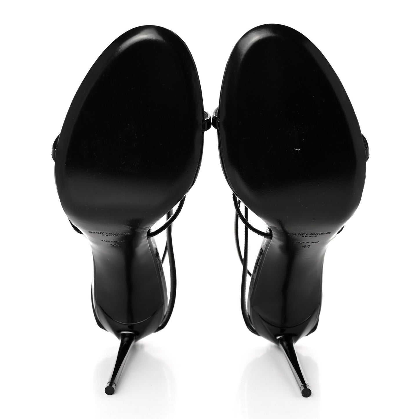Patent Cassandra 95 Ankle Strap Sandals 41 Black