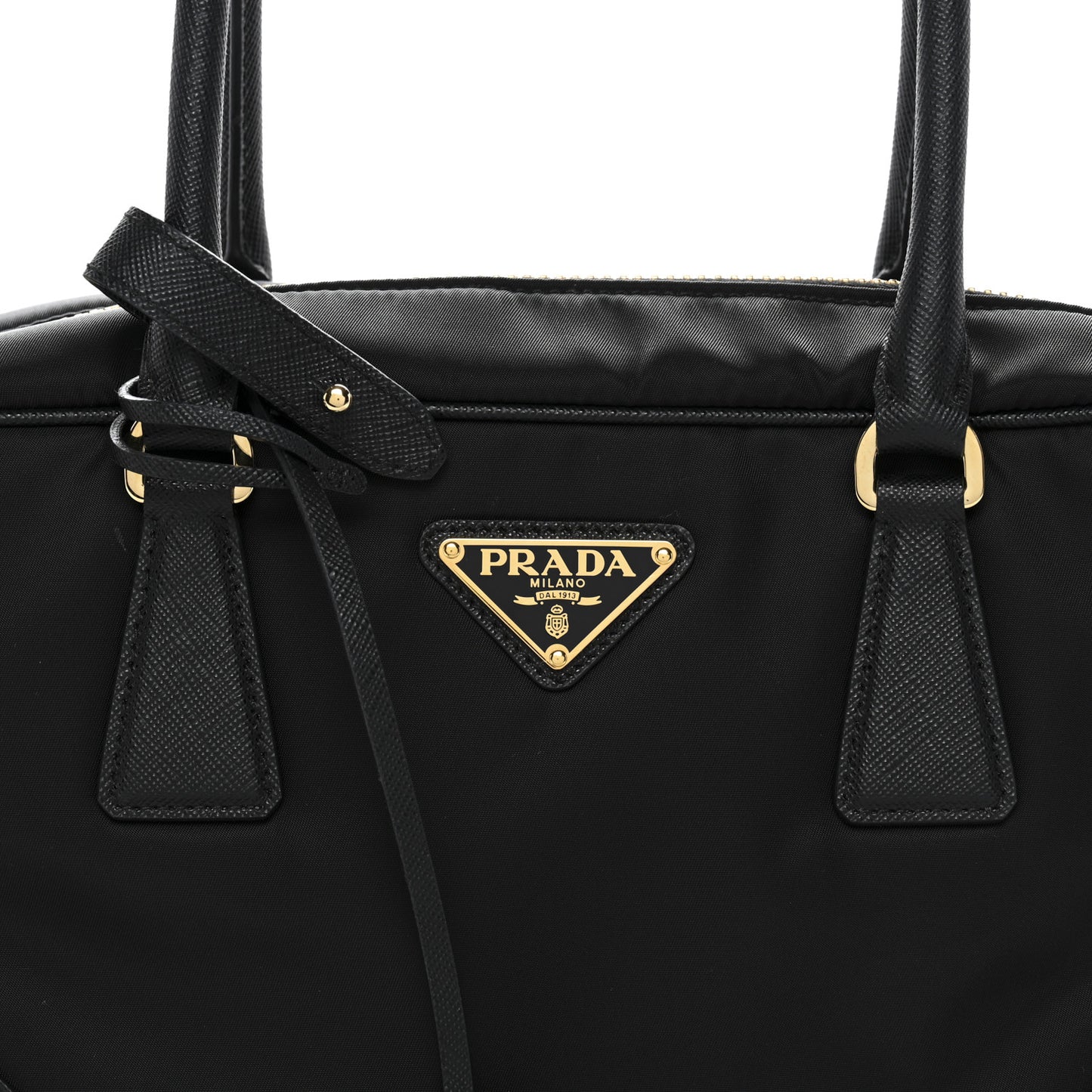 Re-Nylon Saffiano Medium Re-Edition 1978 Two Handle Bag Black