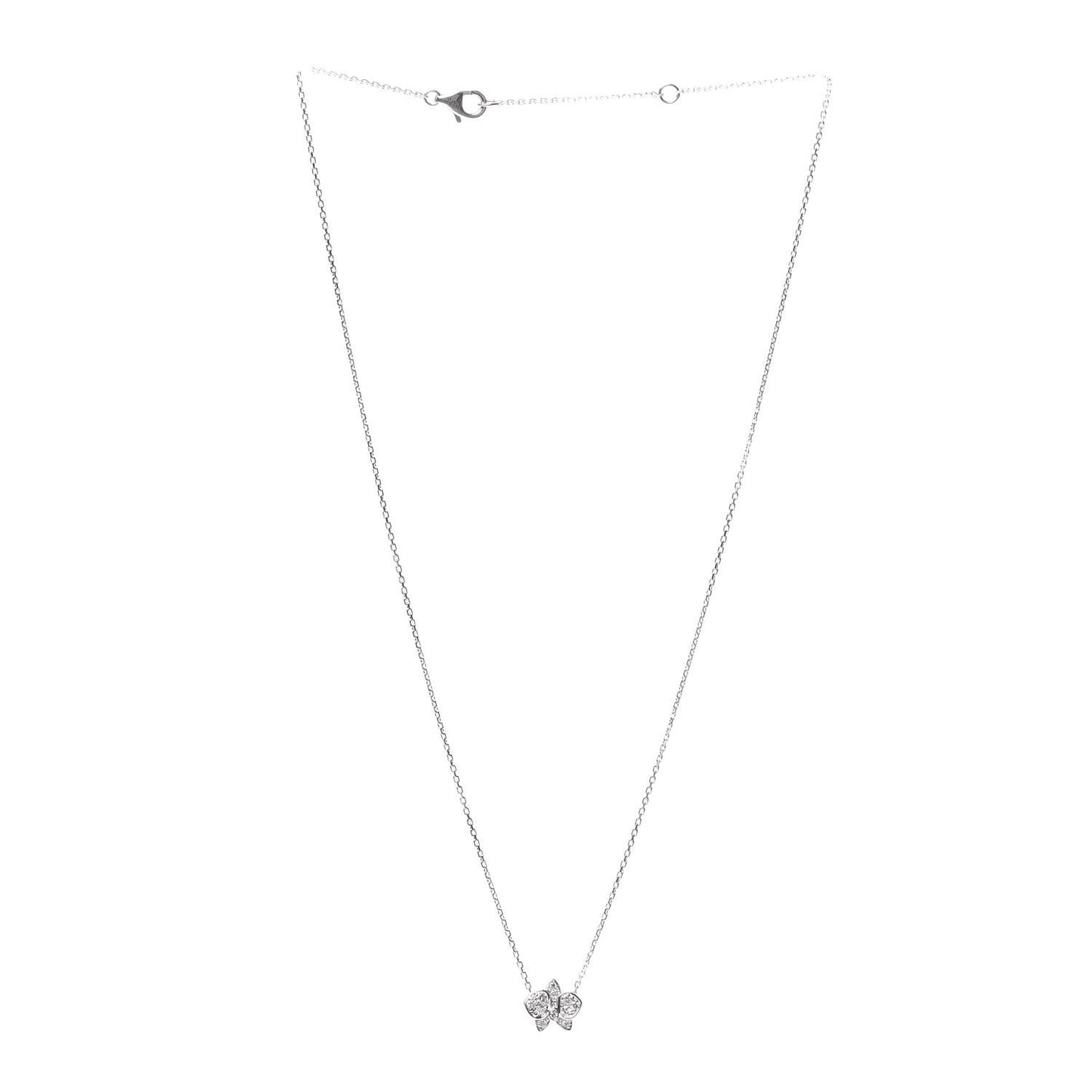 18K White Gold Diamond Caresse D'Orchidees Par Necklace
