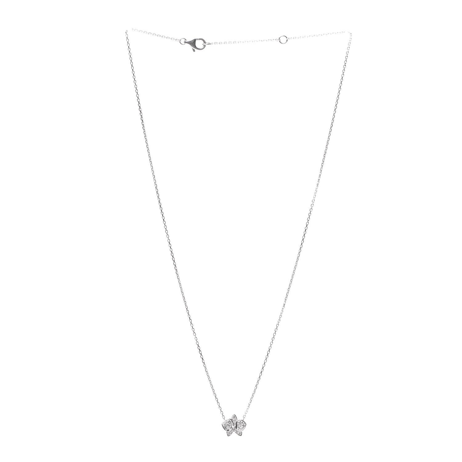 Cartier 18K White Gold Diamond Caresse D'Orchidees Par Necklace 3 of 5
