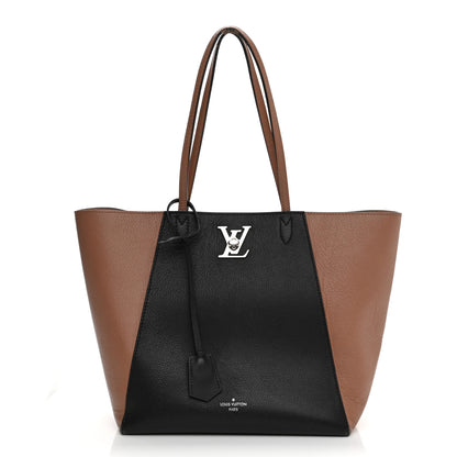 Louis Vuitton Calfskin Lockme Cabas Bois de Rose Black 1 of 14