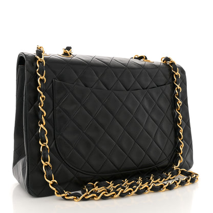 Chanel Lambskin Quilted XL Jumbo Single Flap Black 3 of 14